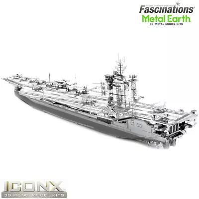 Metal Earth ICONX USS Theodore Roosevelt CVN-71 Aircraft Carrier 3D Model Kit • $39.90