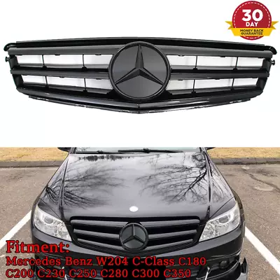 Sports Style Grill For Mercedes Benz 2008-2014 W204 C230 C250 C300 Black Grille • $74.86