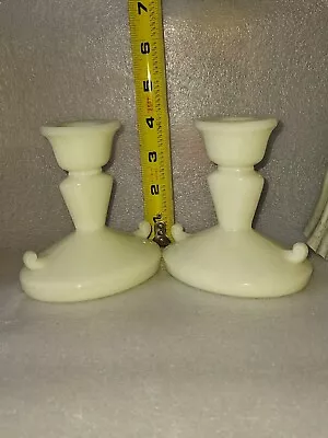 Vtg Milk Glass Candle Stick Set • $17