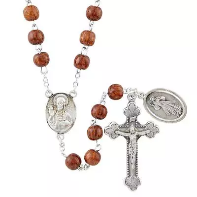 Divine Mercy Coco Bead Rosary Catholic Prayer Rosary For Men & Women - Pack Of 2 • $57.66