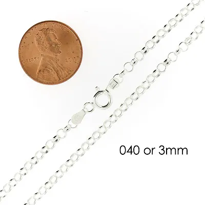 925 Sterling Silver Rolo Link Chain Necklace .925 Italy All Sizes • $18.99