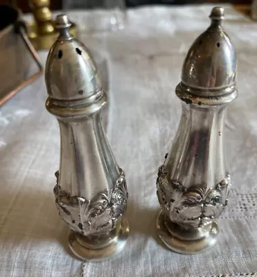 Vintage W.B. Mfg. Co. Salt And Pepper Shakers Silver Plate Marked W.B. # 52 • $15