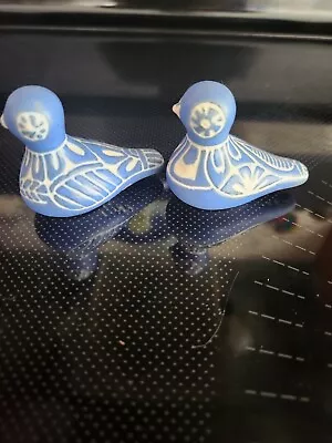 Pablo Zabal Chile Pottery Blue And White Doves 1970s • $32