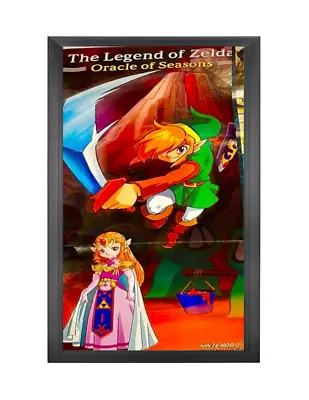 Authentic 22x11 Framed Nintendo Poster Wall Legend Of Zelda Oracle Of Seasons • £144.62
