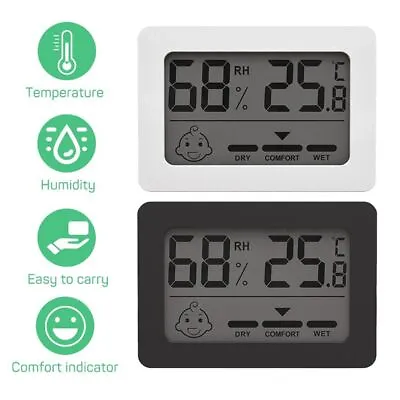 Meter Max And Min Record Accurate Mini Digital Thermometer Hygrometer Indoor • £4.82