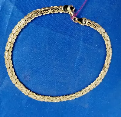 Milor Italy Sterling 925 Silver Vermeil Byzantine Gold Color Chain Bracelet • $38