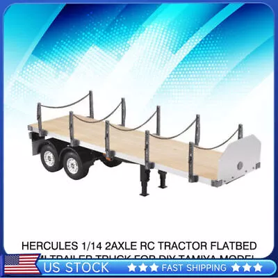 Hercules 2Axle RC Tractor Flatbed Semi Trailer Truck 1:14 For DIY TAMIYA Model7Q • $142.49