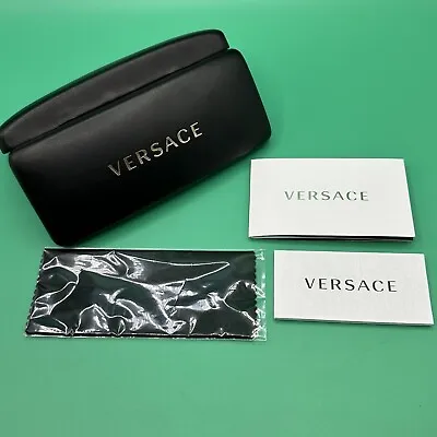 Versace Black Eye Glass Hard Case Sun Glasses Case Replacement Inserts Cert. NEW • $17.95