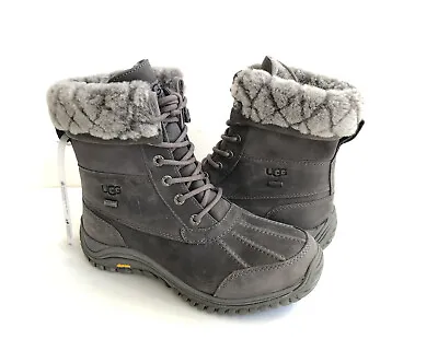 UGG ADIRONDACK II LUXE QUILT GREY GRAY WATERPROOF Boot US 7.5 / EU 38.5 / UK 5.5 • $179