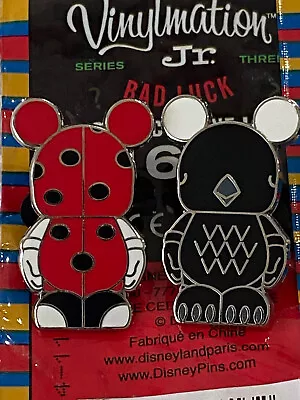 Disney Mystery 2 Pin Set Vinylmation Good & Bad Luck Ladybug & Black Bird • $39.99