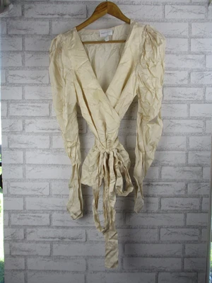 $34 • Buy Alice McCall Womens Wrap Top Blouse Cream 12 Long Sleeve