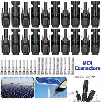 5-20p Connectors For IP67 MC4 Solar Panel 30A Plug Socket Male&Female Waterproof • $7.99