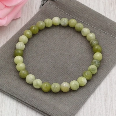 £4.89 • Buy Handmade Natural Chinese Green Jade Crystal Healing Gemstone Stretch Bracelet