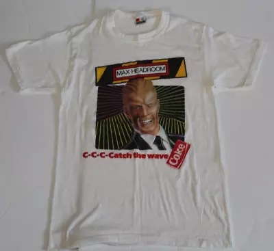 M 1980s Vintage Coca Cola T Shirt Single Stitch T Shirt Made In USA MAX HEADROOM • $27.99