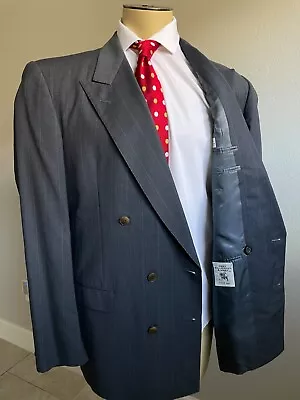 Hart Shaffner & Marx Men's Charcoal Striped Suit Size 42L Pants 34 X 32   $998 * • $29.99