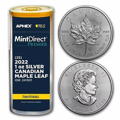 2022 CAN Silver Maple Leaf (25-Coin MD® Premier Tube + PCGS FS) • $968.97