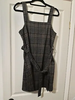 George Grey Plaid Belted Pinafore UK 10 • £8