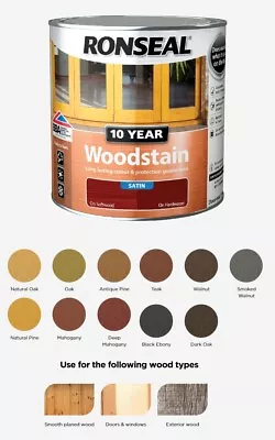 Ronseal 10 Year Exterior Woodstain - All Colours - All Sizes • £14.55