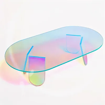 Colorful Acrylic Coffee Table Ray Refraction Rainbow End Table Living Room Decor • £109.93