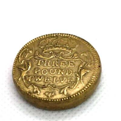 $46.48 • Buy Portuguese Three Pound Antique Brass Twelve Double Joe Gold Coin Year 1706-50