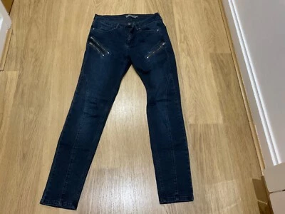 £0.99 • Buy Mint Velvet Size 10R Skinny Jeans Biker Style Navy Zips
