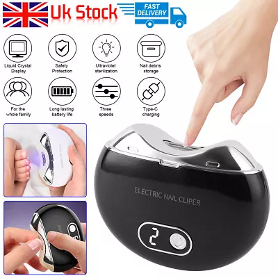 Electric Automatic Nail Clippers Toe Thick Nail Professional Cutter Pedicure UK • £15.49