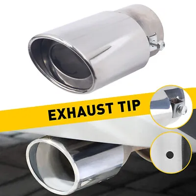 $5.98 • Buy Car Stainless Steel Rear Exhaust Pipe Tail Muffler Tip Round Accessories 6.3CM