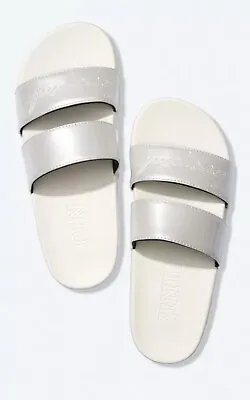 Victoria’s Secret Pink Sport Double Strap Slide Slipper Flip Flop Medium White. • $34