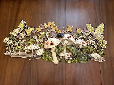 Large VTG Burwood Wall Hanging Mushrooms Frogs Butterflies Ladybugs MCM Cottage • $150