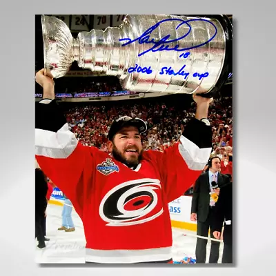 MARK RECCHI (4) Carolina Hurricanes Autographed 8x10 Photo W/2006 Stanley Cup • $49.99