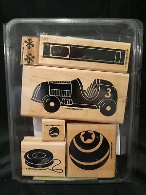 Stampin Up Rubber Stamp Set Definitely Decorative Race Car Yo Yo Ball Jacks • $13.99