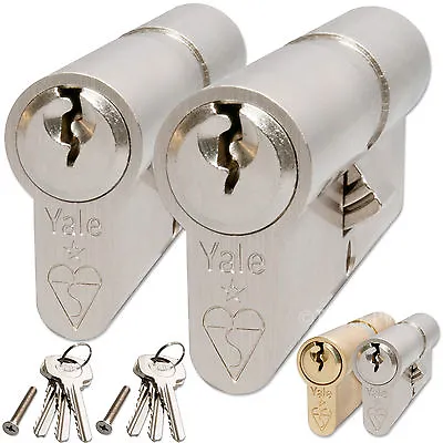 Yale Door Locks Euro Cylinder Pair Keyed Alike Anti Bump Barrels High Security • $63.72