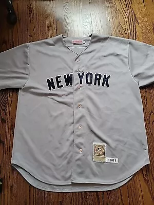 Roger Maris 1961 Mitchell & Ness New York Yankees Jersey Size 3XL Road NY Grey • $269.95