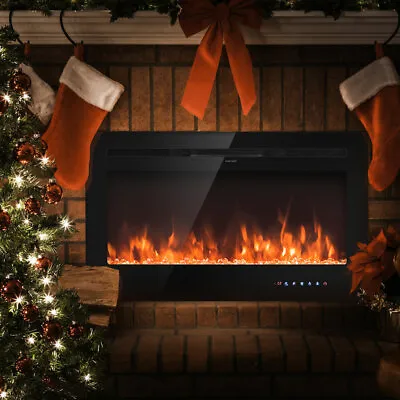 36   Electric Fireplace Recessed &Wall Mounted 750W/1500W W/ Multicolor Flame • $199.99