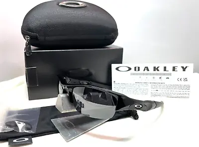 Oakley Flak Jacket Jet Black With Black Iridium Sunglasses Authentic 03-881 New • $175