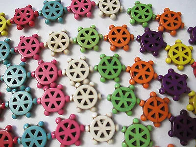 GEARS GEAR Beads WHOLESALE 115 Beads Howlite - Rainbow Colors 1/2  Steampunk New • $6.99