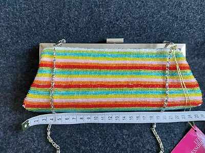 £6.50 • Buy Leko London Bag Beaded Red Gold And Green Design