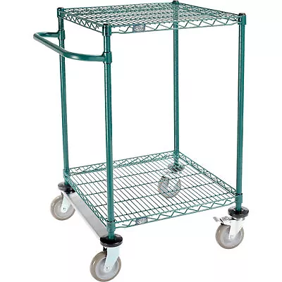 Nexel 2 Shelf Cart Poly-Green 24 L X 24 W X 40 H Polyurethane Rigid Casters • $255.93