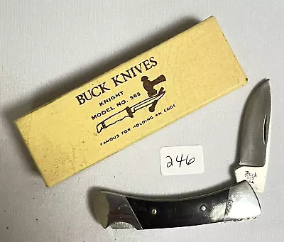 Vintage Buck Knife 505 Knight Single Blade Pocket Knife Original Box Papers #246 • $60