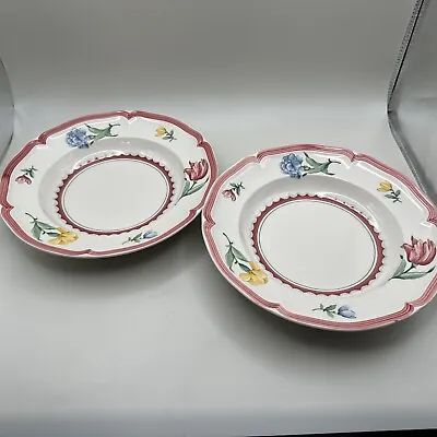 Villeroy & Boch Jardin D'Alsace Fleur Flat Rim Soup Bowls Salad Pasta Cereal Set • $45