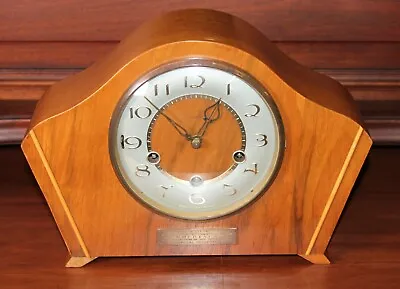 $275 • Buy Decorative Antique Walnut Westminster Smiths Enfield Art Deco Mantle Clock 