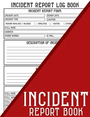 Incident Report Book Accident & Incident Report Book | Health & Safety Report... • £10.81