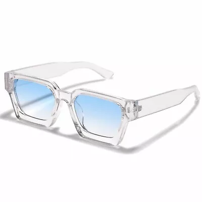 Large Clear Sky Blue Tint Top Quality Acetate Men's Hip Hop Sunglasses • $11.99