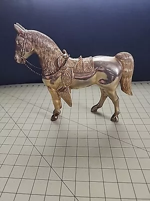Vintage Carnival Win Metal Horse Saddle Gold Tone • $250