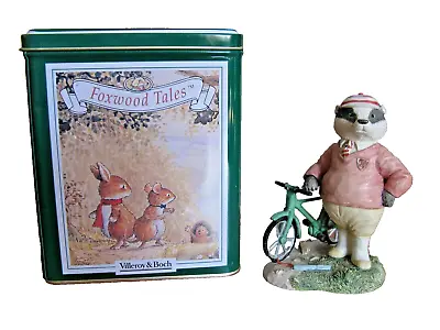 Villeroy & Boch FOXWOOD TALES Figurine MR. GRUFFEY New In A Tin Box 1994 • $15.99