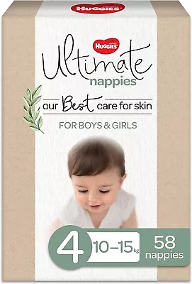 Huggies Ultimate Nappies Size 4 (10-15kg) 58 Count • $45.30