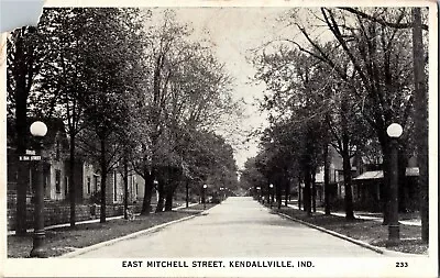 View Looking Down East Mitchell Street Kendallville IN Vintage Postcard F36 • $4.99