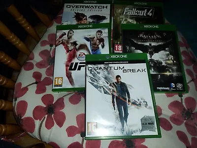 5 Xbox One Games  Batman  Fallout 4 Quantum Break Ufc Overwatch Origins  Uk Game • £10