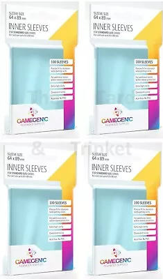 400 Gamegenic Inner Sleeves Standard Card Protectors Clear 64mm X 89mm • $21.95