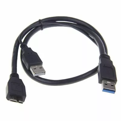 Dual USB 3.0 A Male With USB Power To Micro USB 3.0 Y Cable For Mobile Hard Disk • $8.89